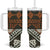 Bula Fiji Tapa Tumbler With Handle Fijian Masi Vintage Vibes - Polynesian Pride