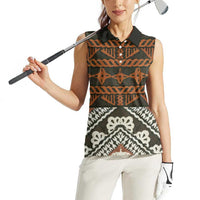 Bula Fiji Tapa Women Sleeveless Polo Shirt Fijian Masi Vintage Vibes LT14 - Polynesian Pride
