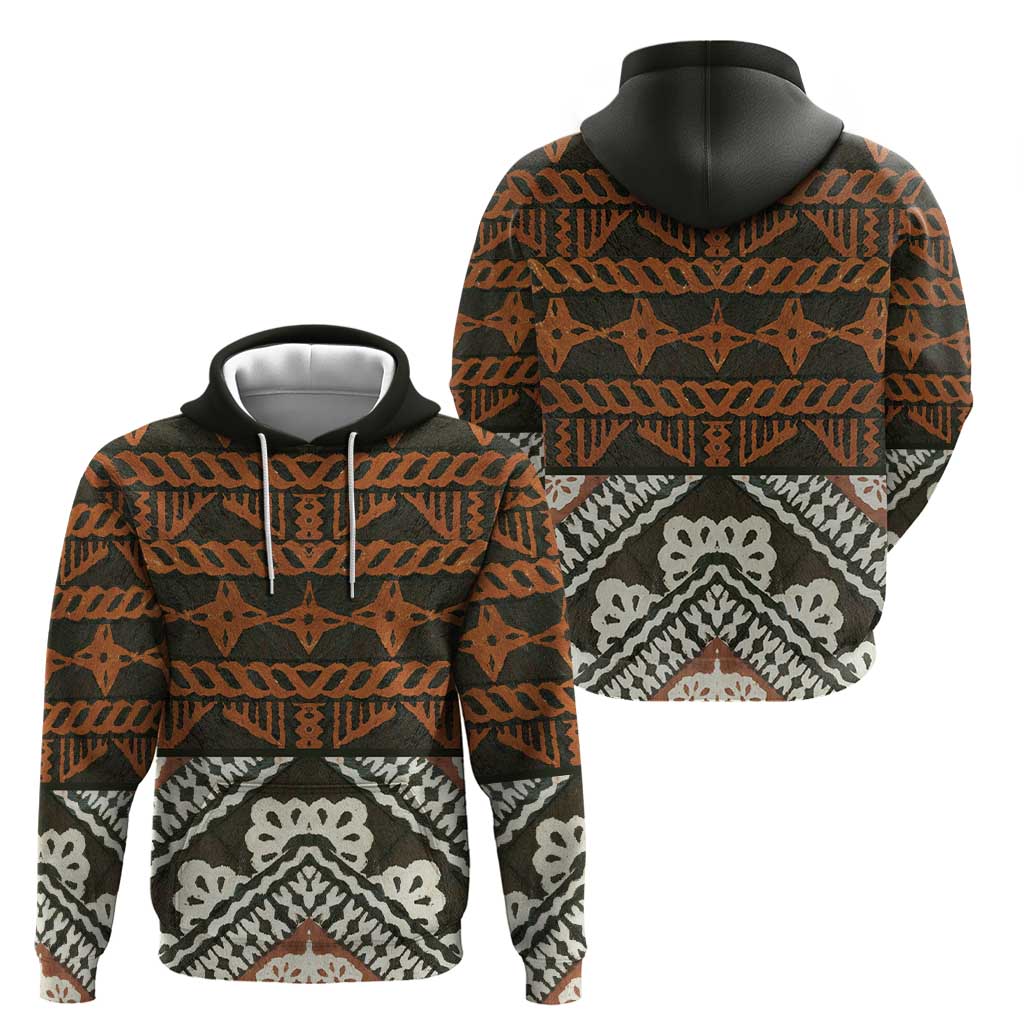 Bula Fiji Tapa Zip Hoodie Fijian Masi Vintage Vibes LT14 - Polynesian Pride