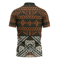 Bula Fiji Tapa Zipper Polo Shirt Fijian Masi Vintage Vibes LT14 - Polynesian Pride