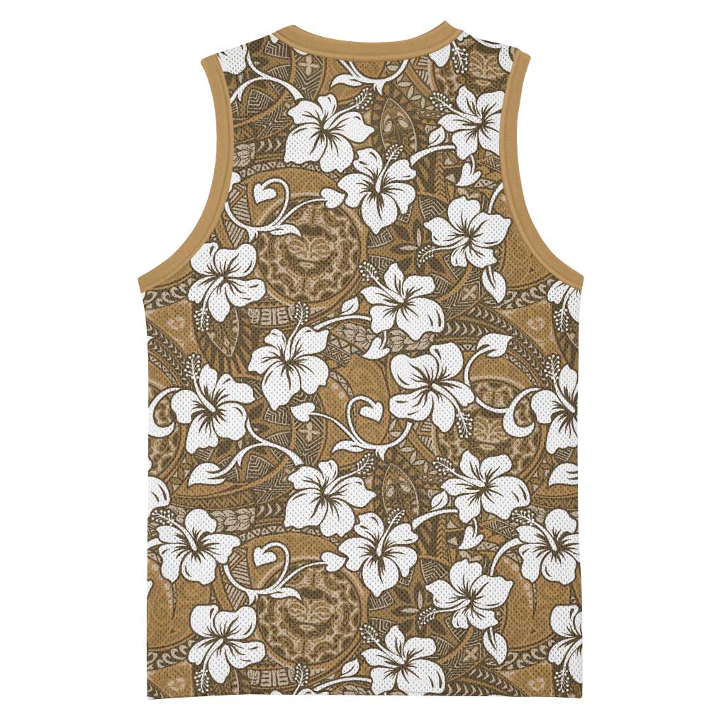 Kuvui Bula Fiji Basketball Jersey Fijian Tapa Seamless Hibiscus LT14 - Polynesian Pride