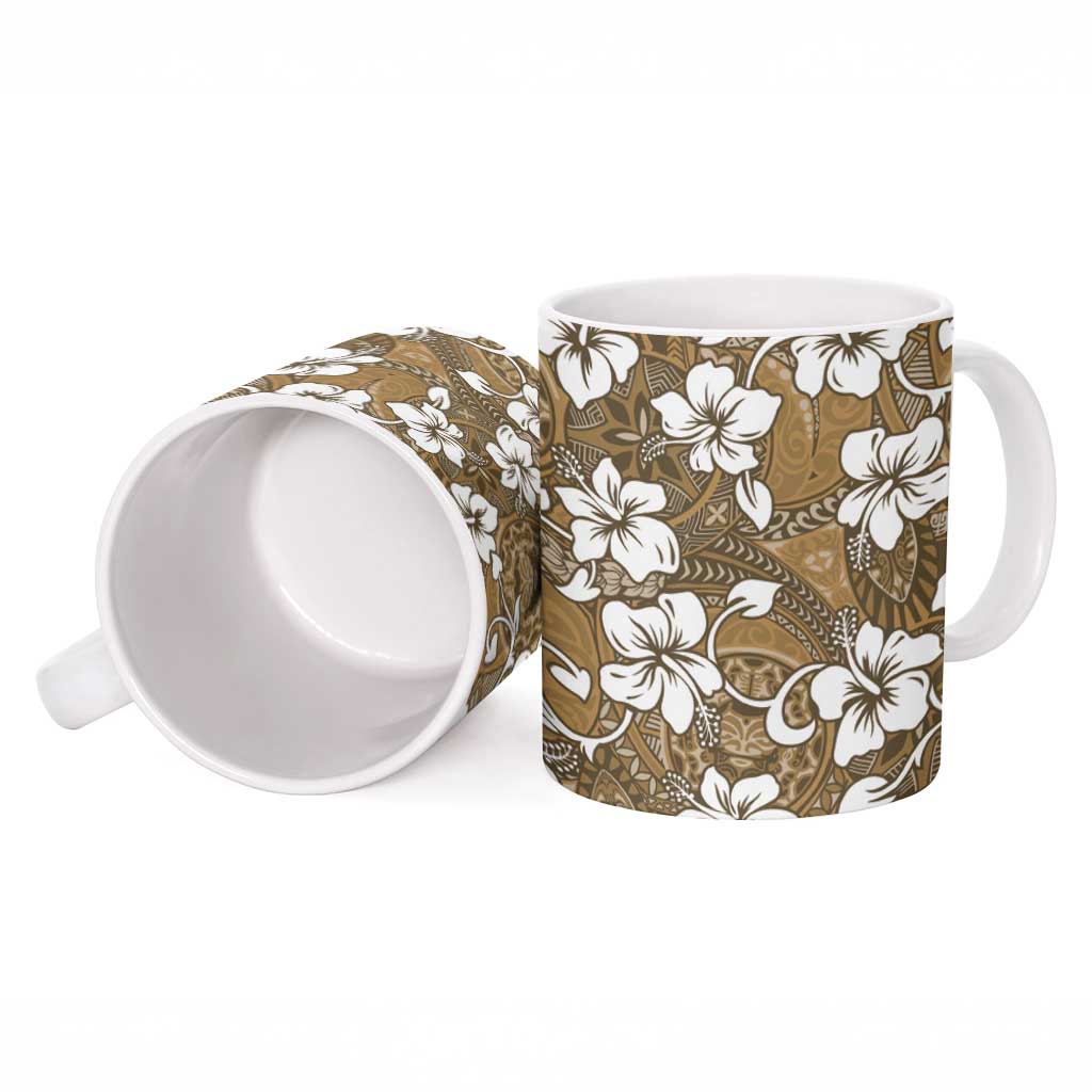 Kuvui Bula Fiji Ceramic Mug Fijian Tapa Seamless Hibiscus - Polynesian Pride