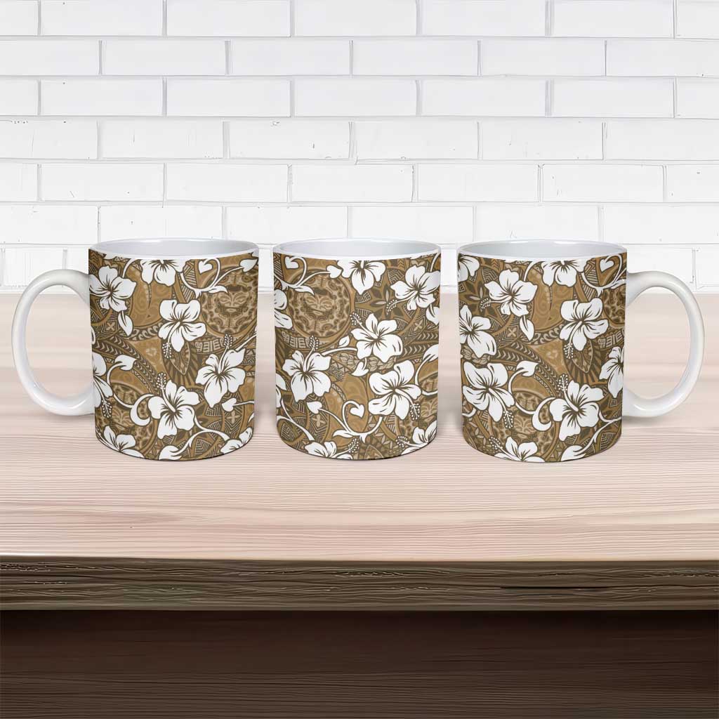 Kuvui Bula Fiji Ceramic Mug Fijian Tapa Seamless Hibiscus - Polynesian Pride