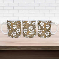 Kuvui Bula Fiji Ceramic Mug Fijian Tapa Seamless Hibiscus - Polynesian Pride