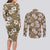 Kuvui Bula Fiji Couples Matching Long Sleeve Bodycon Dress and Long Sleeve Button Shirt Fijian Tapa Seamless Hibiscus - Polynesian Pride