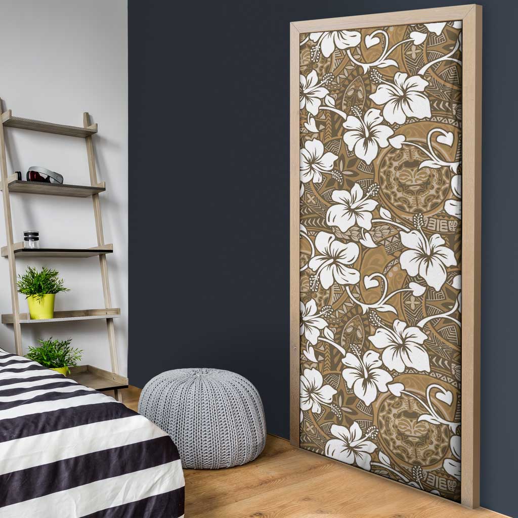 Kuvui Bula Fiji Door Cover Fijian Tapa Seamless Hibiscus LT14 - Polynesian Pride