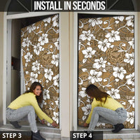 Kuvui Bula Fiji Door Cover Fijian Tapa Seamless Hibiscus LT14 - Polynesian Pride