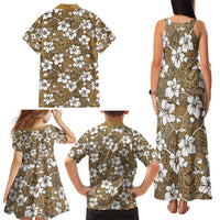 Kuvui Bula Fiji Family Matching Tank Maxi Dress and Hawaiian Shirt Fijian Tapa Seamless Hibiscus LT14 - Polynesian Pride