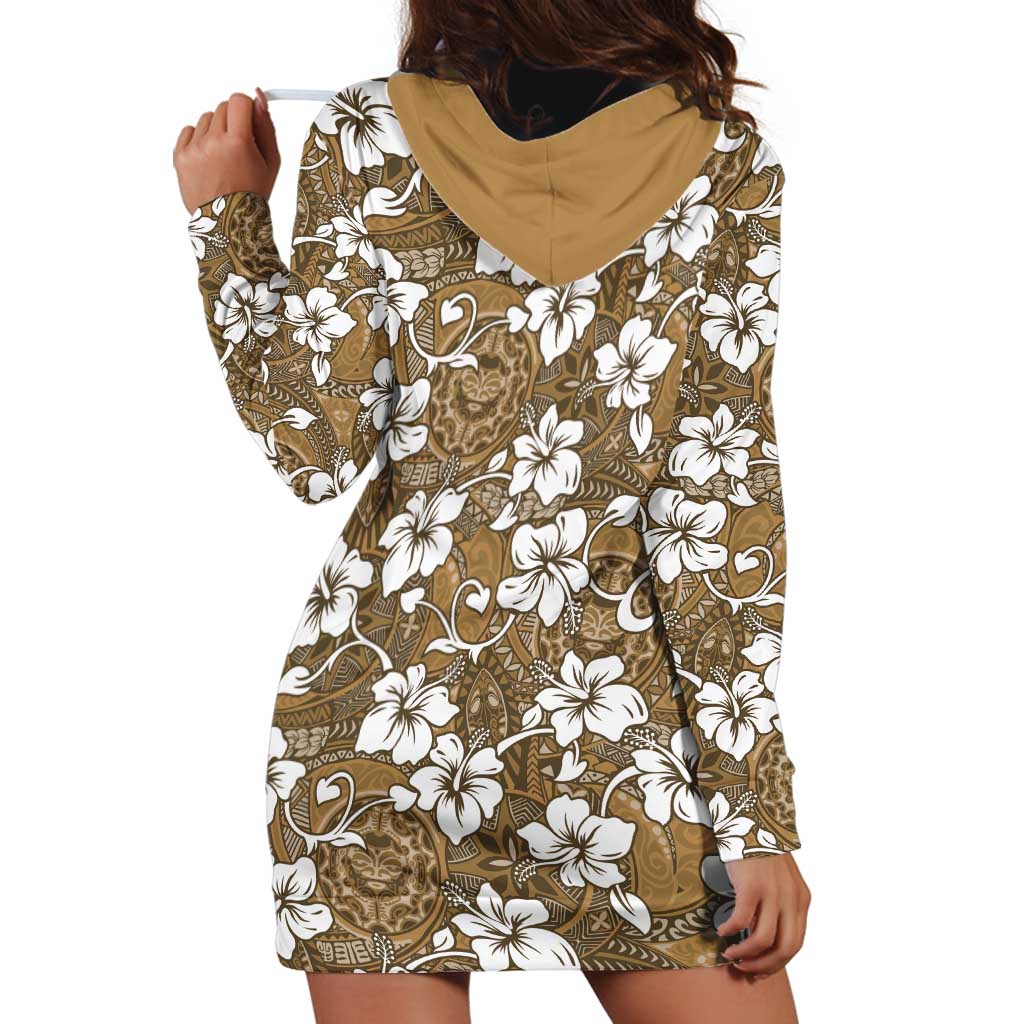 Kuvui Bula Fiji Hoodie Dress Fijian Tapa Seamless Hibiscus LT14 - Polynesian Pride