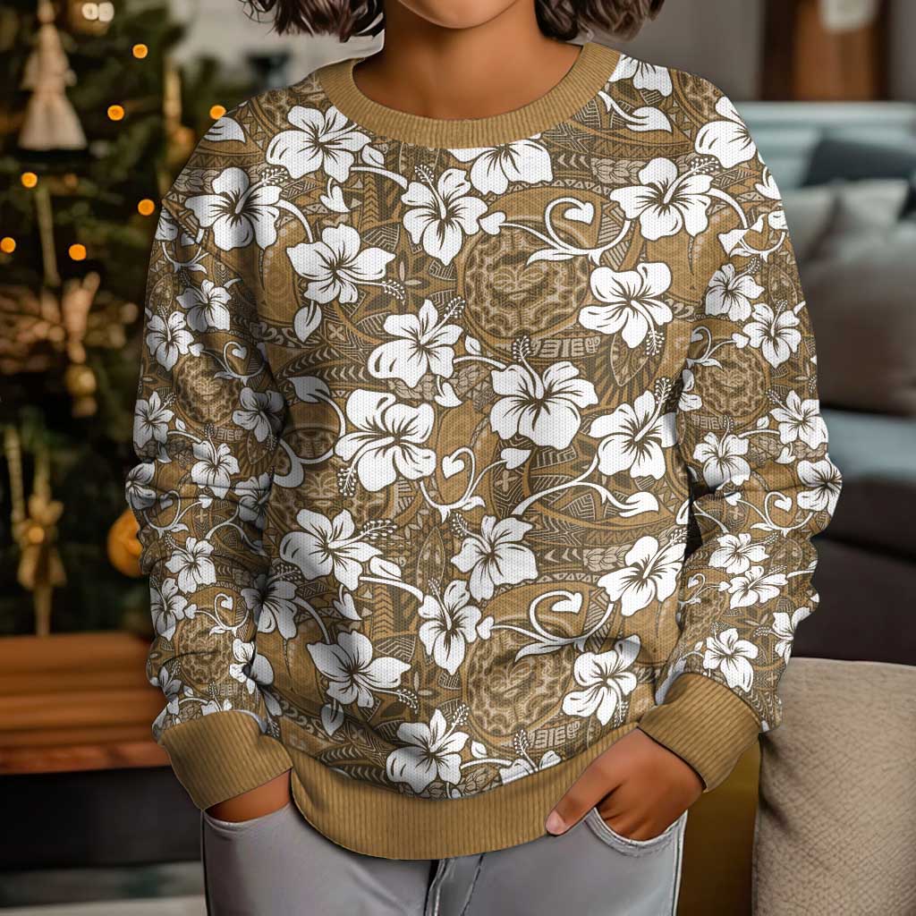 Kuvui Bula Fiji Kid Ugly Christmas Sweater Fijian Tapa Seamless Hibiscus LT14 - Polynesian Pride