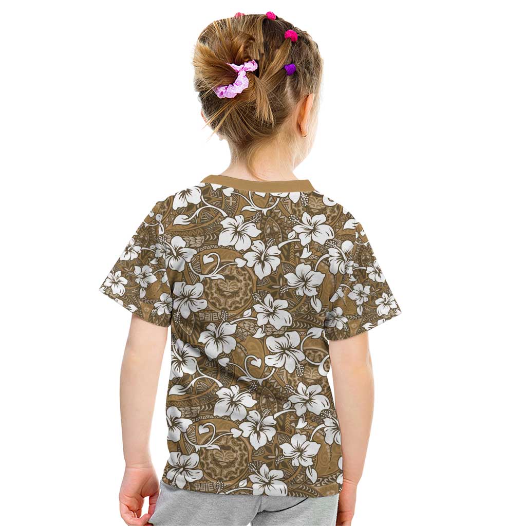 Kuvui Bula Fiji Kid T Shirt Fijian Tapa Seamless Hibiscus LT14 - Polynesian Pride
