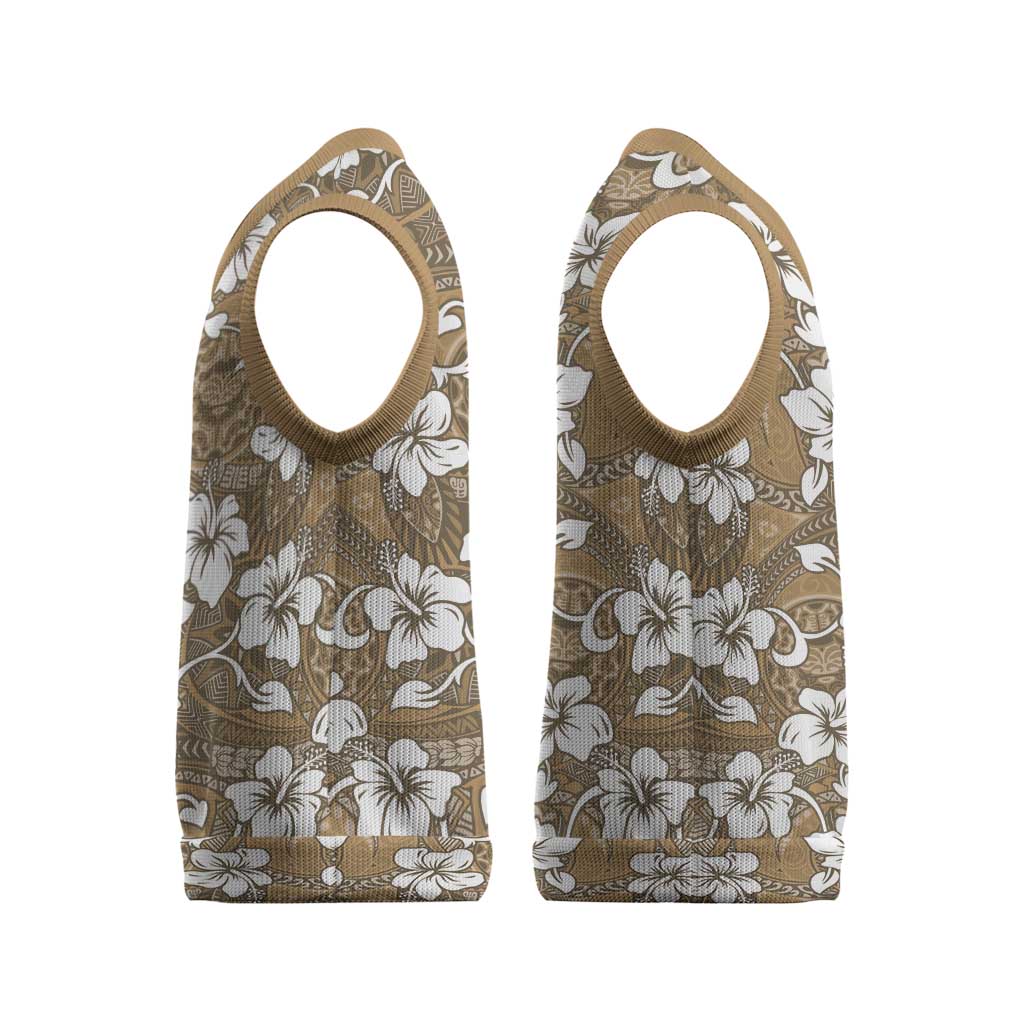 Kuvui Bula Fiji Christmas Knitted V-Neck Vest Fijian Tapa Seamless Hibiscus LT14 - Polynesian Pride