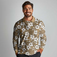Kuvui Bula Fiji Long Sleeve Polo Shirt Fijian Tapa Seamless Hibiscus LT14 - Polynesian Pride