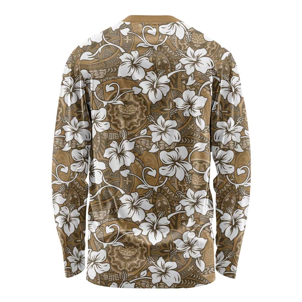 Kuvui Bula Fiji Long Sleeve Shirt Fijian Tapa Seamless Hibiscus LT14 - Polynesian Pride