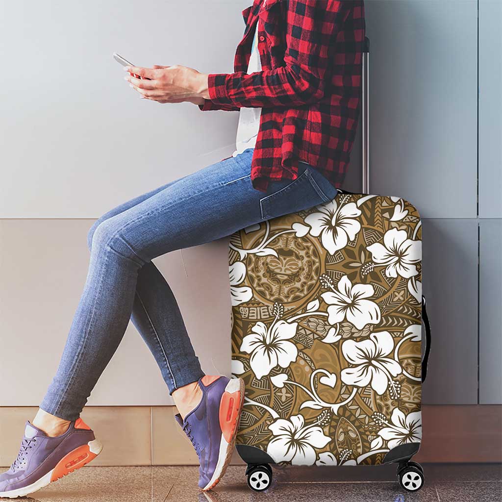 Kuvui Bula Fiji Luggage Cover Fijian Tapa Seamless Hibiscus LT14 - Polynesian Pride