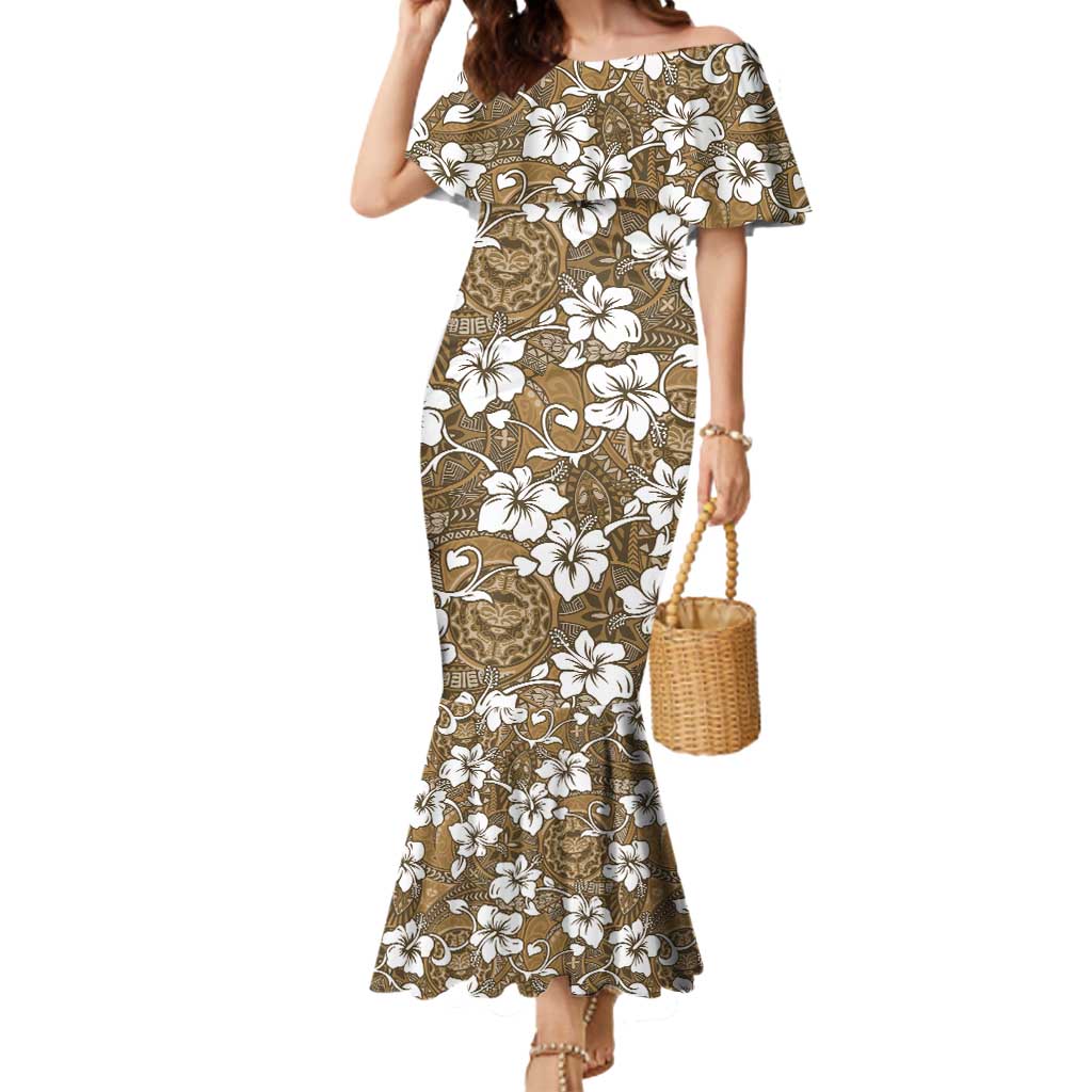 Kuvui Bula Fiji Mermaid Dress Fijian Tapa Seamless Hibiscus - Polynesian Pride