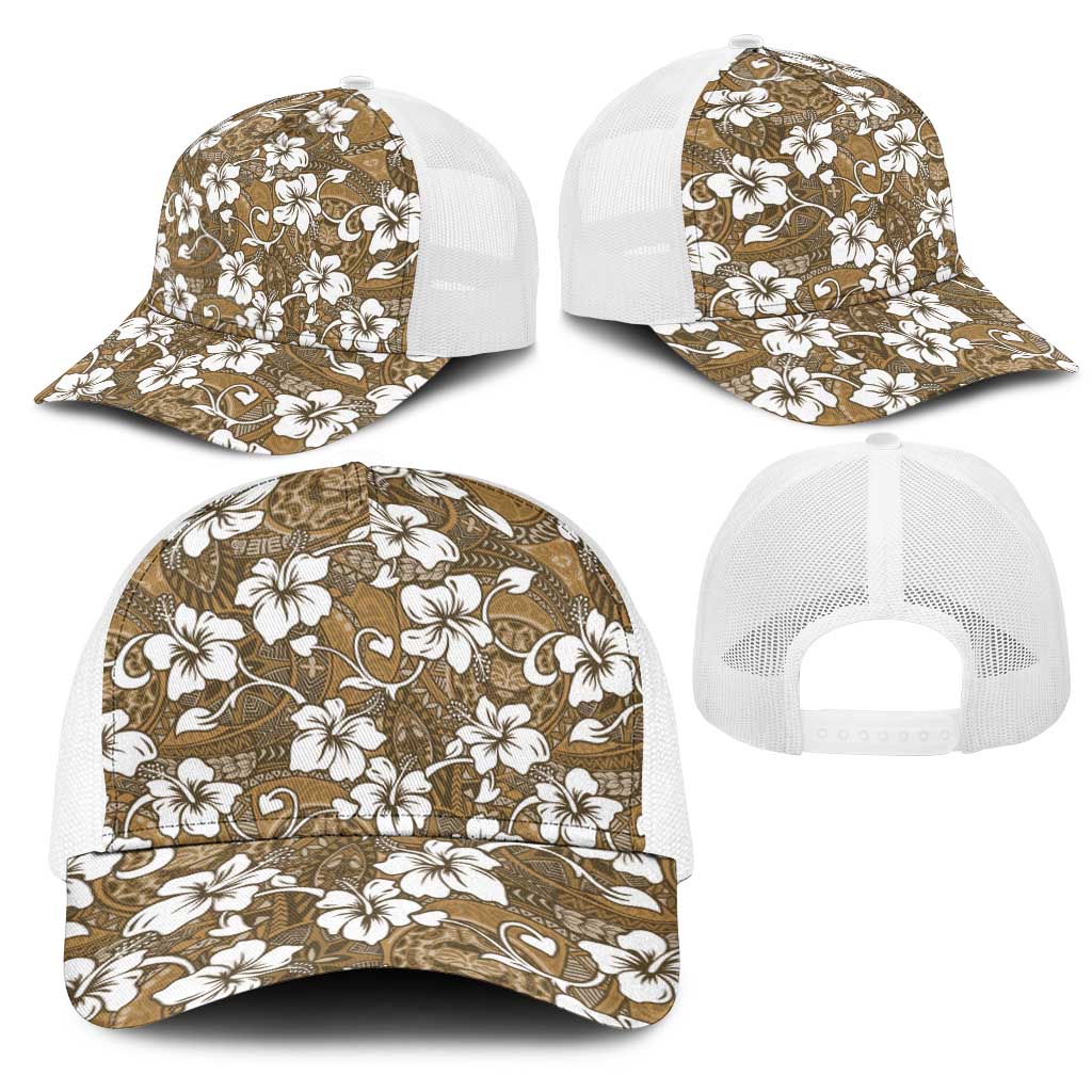 Kuvui Bula Fiji Mesh Trucker Cap Fijian Tapa Seamless Hibiscus - Polynesian Pride