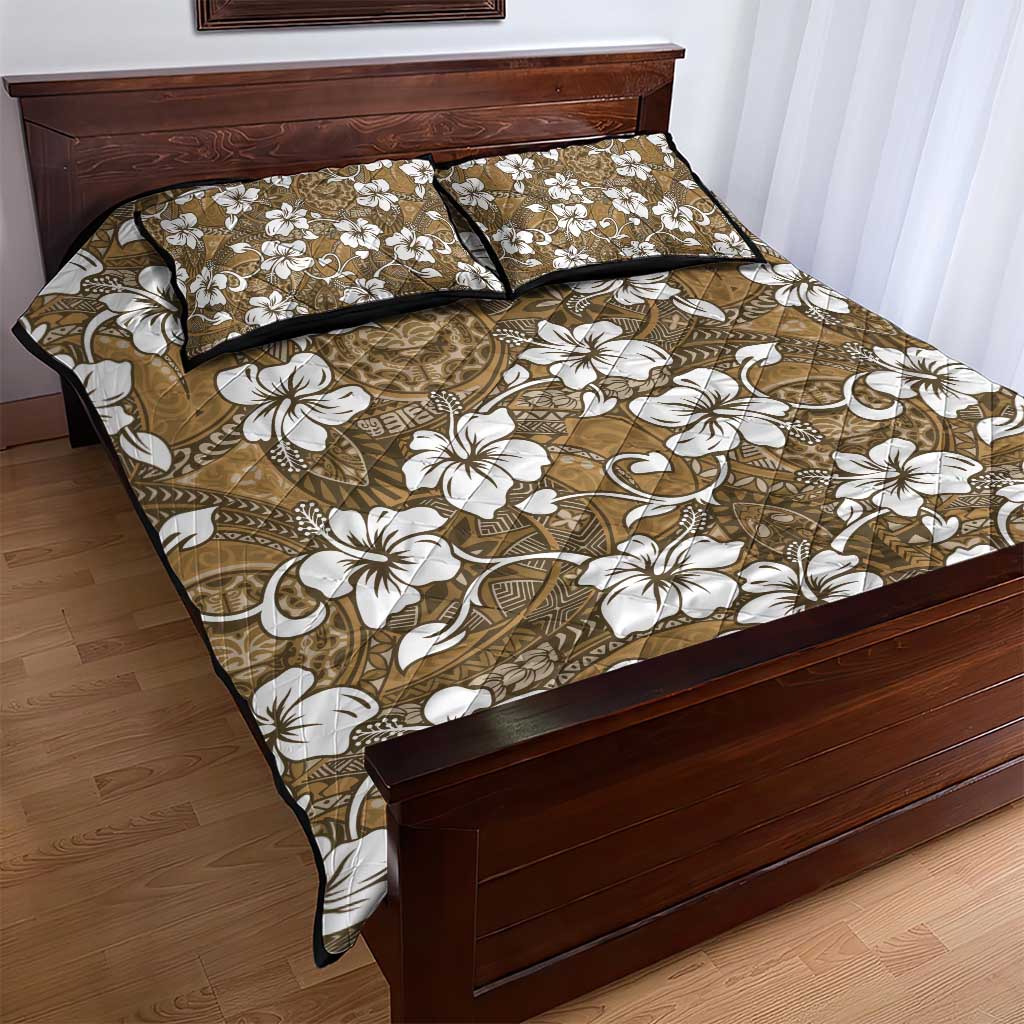 Kuvui Bula Fiji Quilt Bed Set Fijian Tapa Seamless Hibiscus - Polynesian Pride