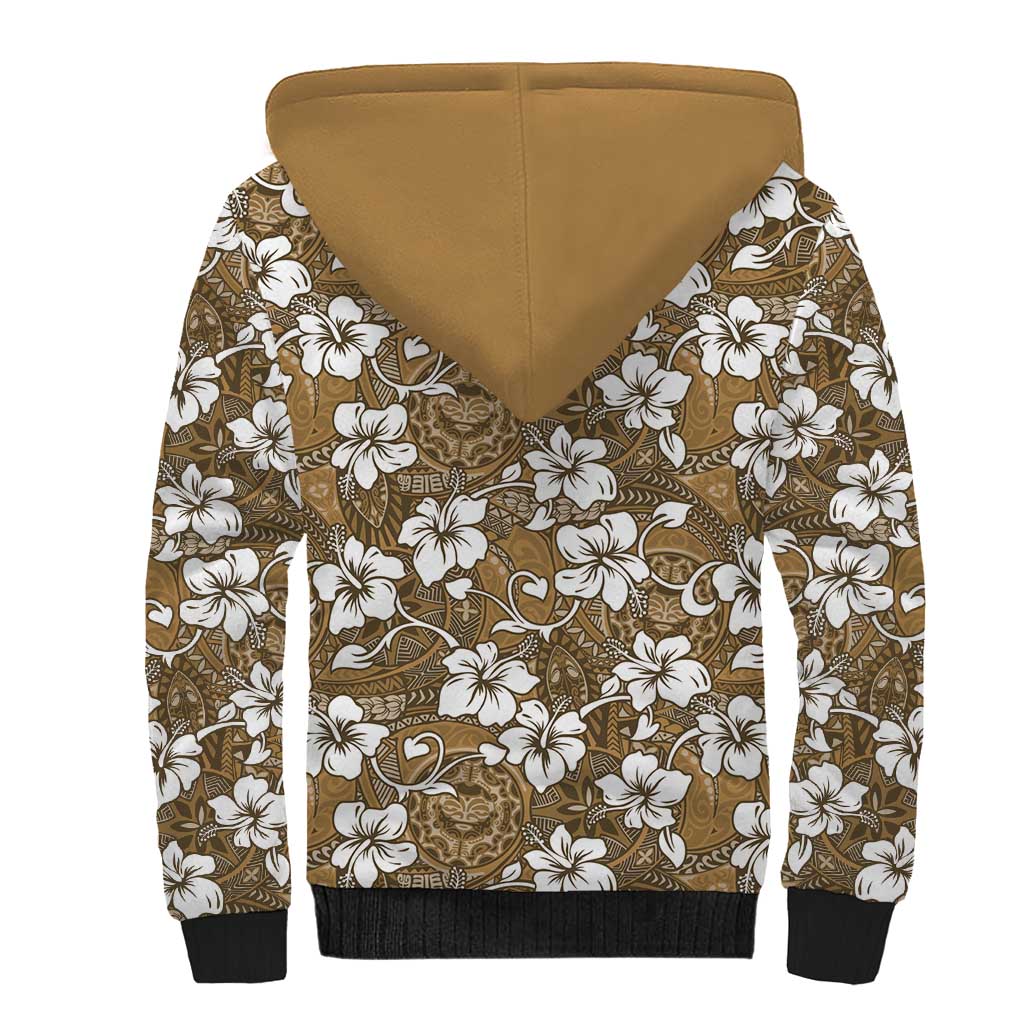 Kuvui Bula Fiji Sherpa Hoodie Fijian Tapa Seamless Hibiscus LT14 - Polynesian Pride