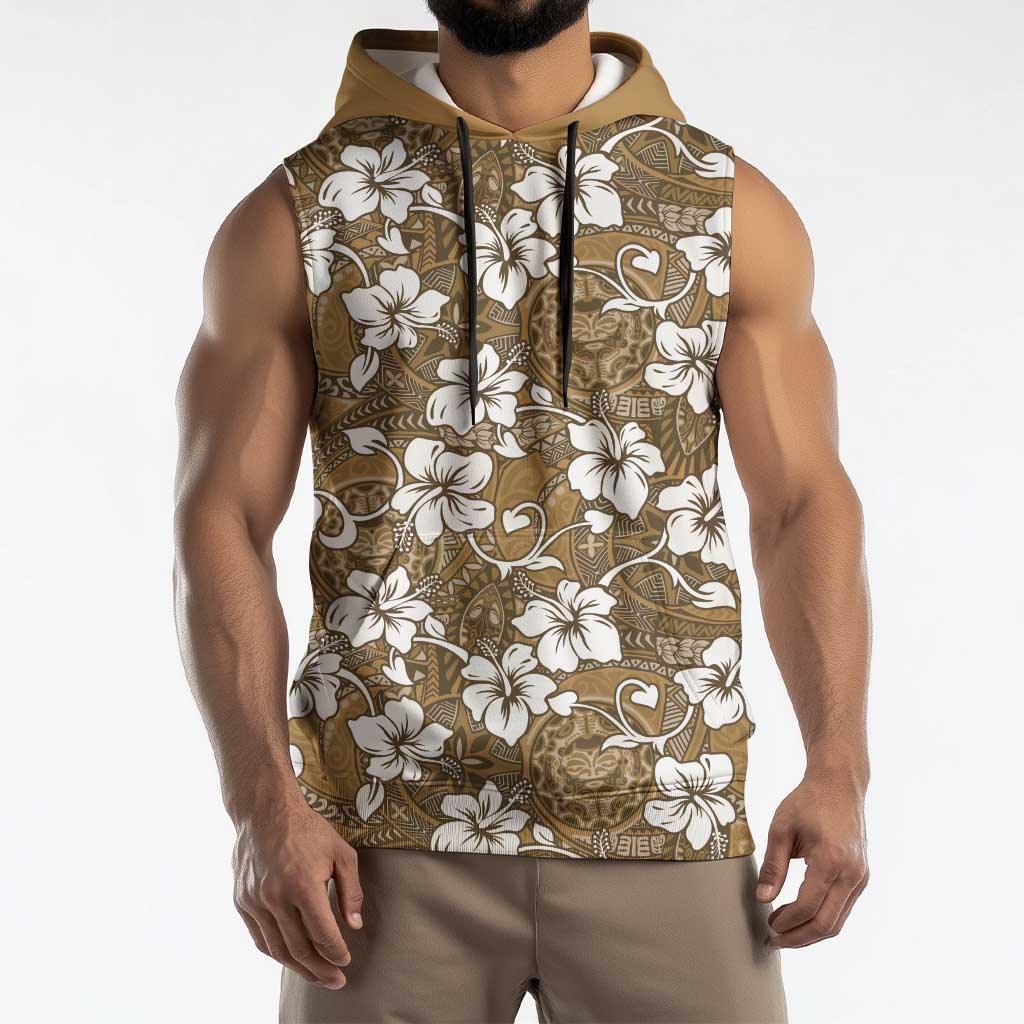 Kuvui Bula Fiji Sleeveless Hoodie Fijian Tapa Seamless Hibiscus LT14 - Polynesian Pride