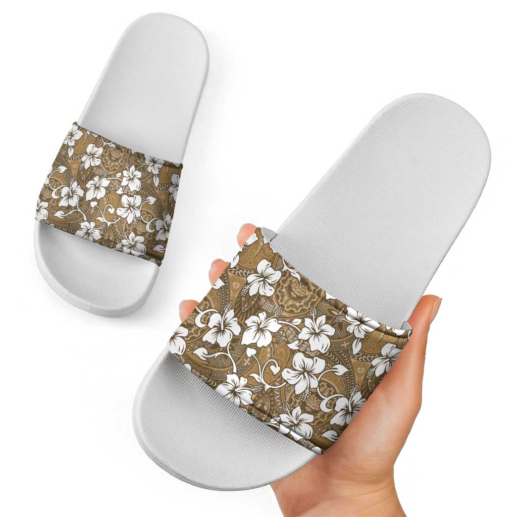 Kuvui Bula Fiji Slide Sandals Fijian Tapa Seamless Hibiscus - Polynesian Pride