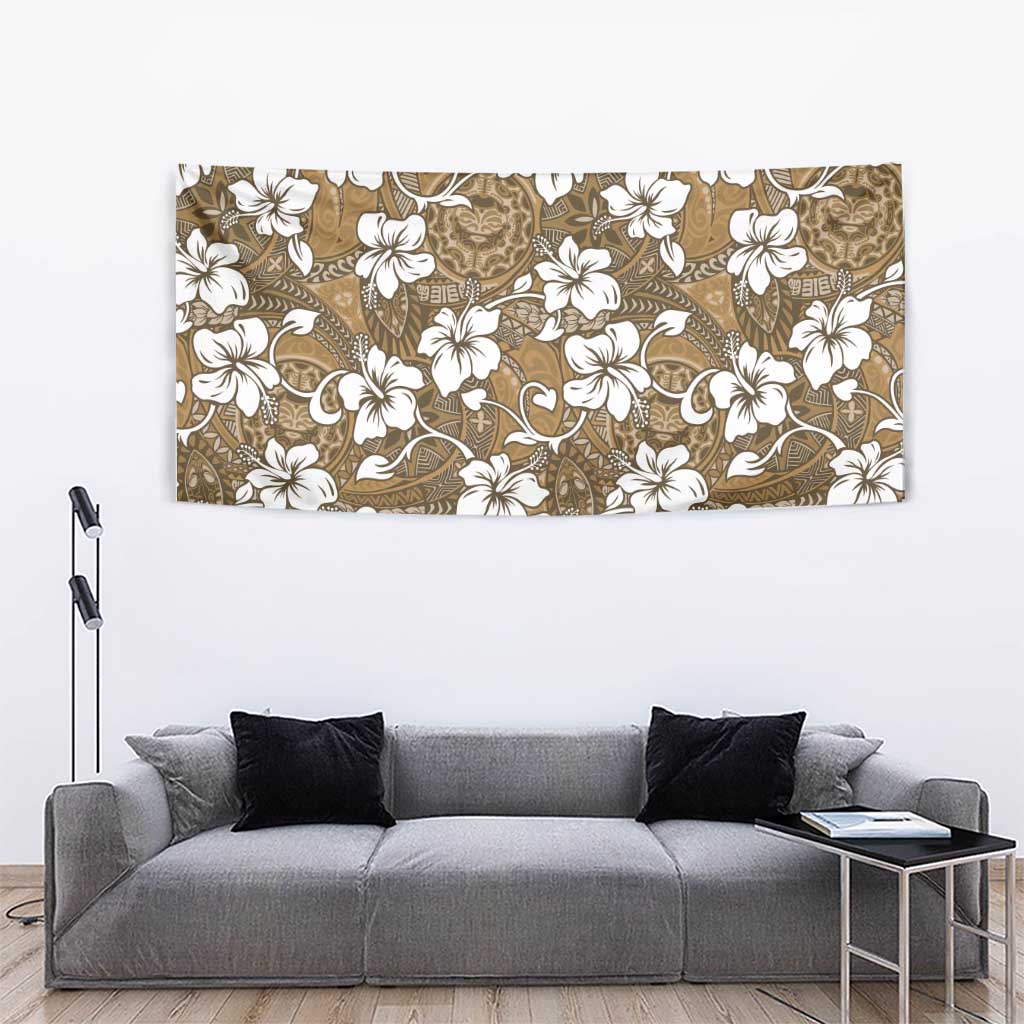 Kuvui Bula Fiji Tapestry Fijian Tapa Seamless Hibiscus - Polynesian Pride