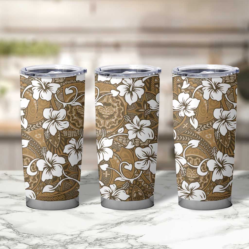 Kuvui Bula Fiji Tumbler Cup Fijian Tapa Seamless Hibiscus LT14 - Polynesian Pride