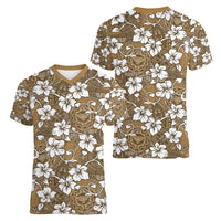 Kuvui Bula Fiji Women V-Neck T-Shirt Fijian Tapa Seamless Hibiscus LT14 - Polynesian Pride