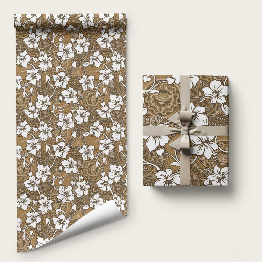 Kuvui Bula Fiji Wrapping Paper Fijian Tapa Seamless Hibiscus - Polynesian Pride