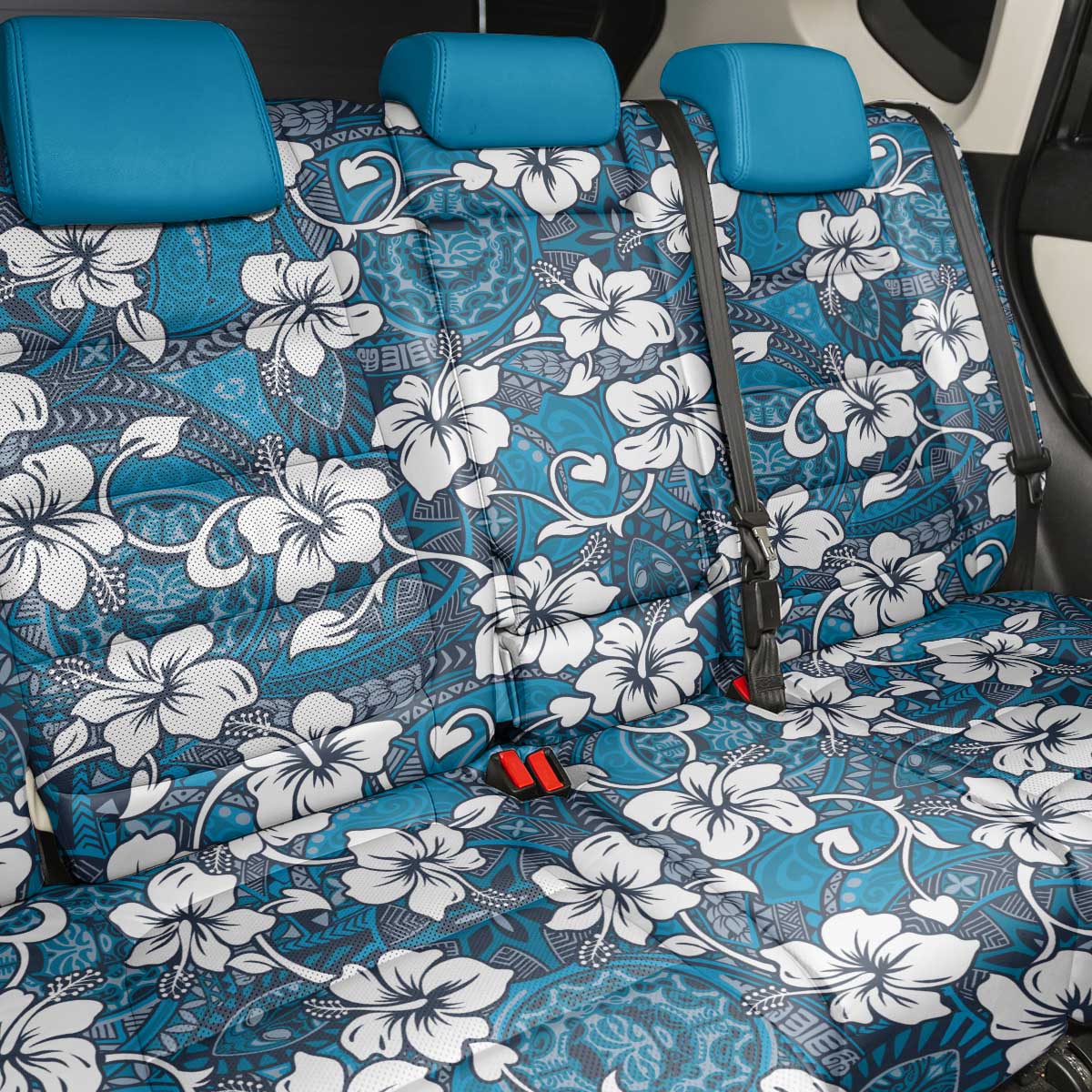 Karakarawa Bula Fiji Back Car Seat Cover Fijian Tapa Seamless Hibiscus LT14 - Polynesian Pride