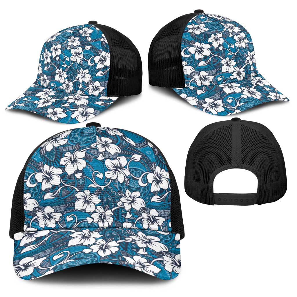 Karakarawa Bula Fiji Baseball Net Cap Fijian Tapa Seamless Hibiscus - Polynesian Pride