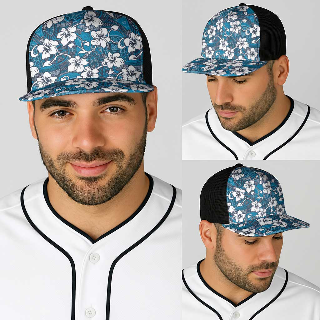 Karakarawa Bula Fiji Baseball Net Cap Fijian Tapa Seamless Hibiscus - Polynesian Pride