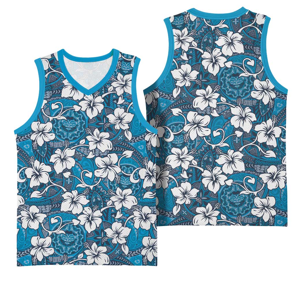 Karakarawa Bula Fiji Basketball Jersey Fijian Tapa Seamless Hibiscus LT14 - Polynesian Pride
