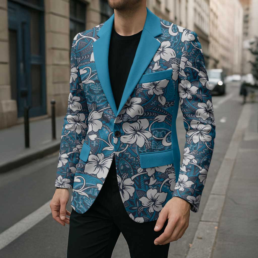 Karakarawa Bula Fiji Blazer Fijian Tapa Seamless Hibiscus - Polynesian Pride