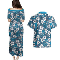 Karakarawa Bula Fiji Couples Matching Puletasi and Hawaiian Shirt Fijian Tapa Seamless Hibiscus LT14 - Polynesian Pride