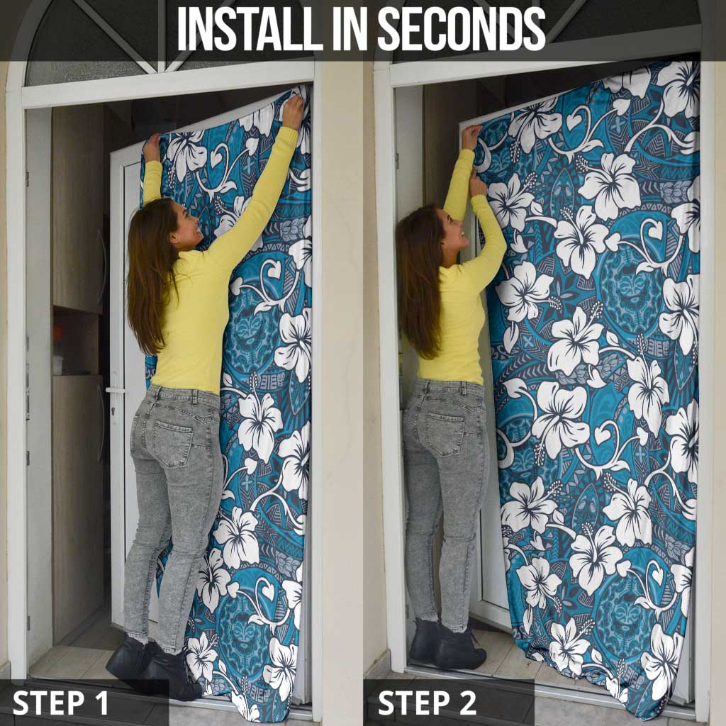 Karakarawa Bula Fiji Door Cover Fijian Tapa Seamless Hibiscus LT14 - Polynesian Pride