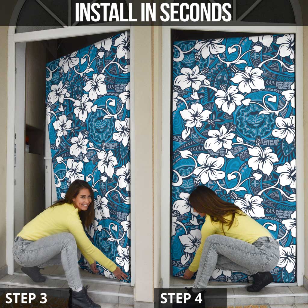 Karakarawa Bula Fiji Door Cover Fijian Tapa Seamless Hibiscus LT14 - Polynesian Pride