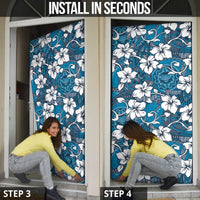 Karakarawa Bula Fiji Door Cover Fijian Tapa Seamless Hibiscus LT14 - Polynesian Pride