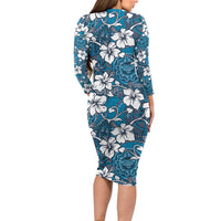 Karakarawa Bula Fiji Family Matching Long Sleeve Bodycon Dress and Hawaiian Shirt Fijian Tapa Seamless Hibiscus LT14 - Polynesian Pride