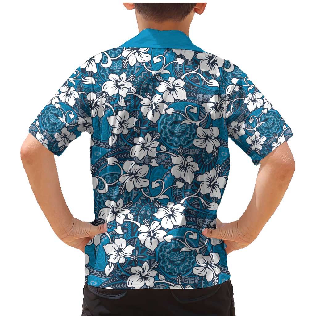 Karakarawa Bula Fiji Family Matching Mermaid Dress and Hawaiian Shirt Fijian Tapa Seamless Hibiscus LT14 - Polynesian Pride