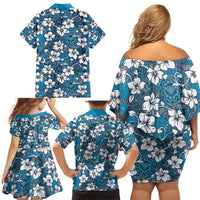 Karakarawa Bula Fiji Family Matching Off Shoulder Short Dress and Hawaiian Shirt Fijian Tapa Seamless Hibiscus LT14 - Polynesian Pride