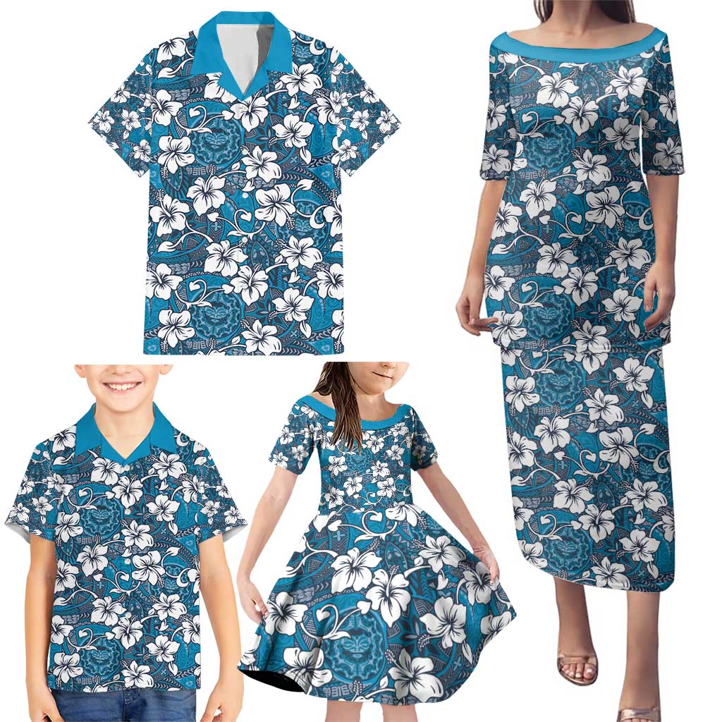 Karakarawa Bula Fiji Family Matching Puletasi and Hawaiian Shirt Fijian Tapa Seamless Hibiscus LT14 - Polynesian Pride