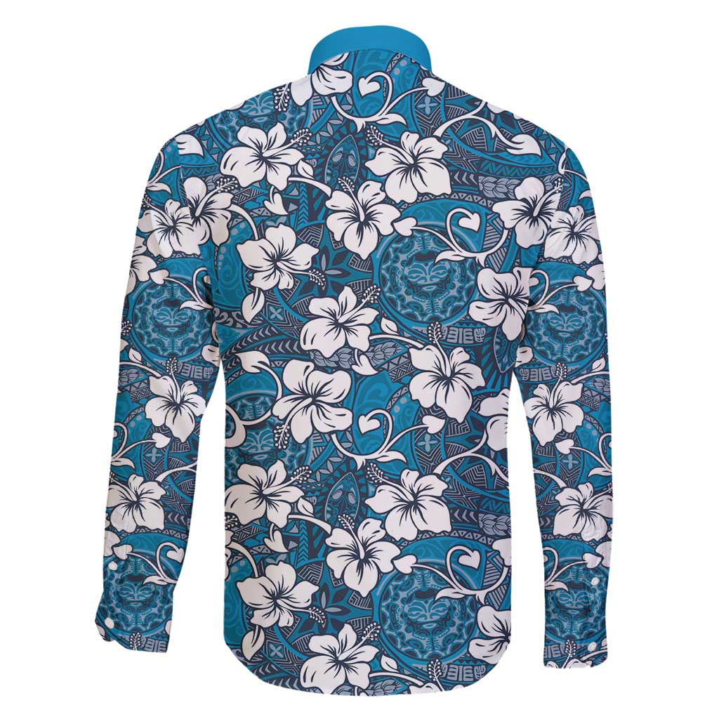 Karakarawa Bula Fiji Family Matching Tank Maxi Dress and Hawaiian Shirt Fijian Tapa Seamless Hibiscus LT14 - Polynesian Pride