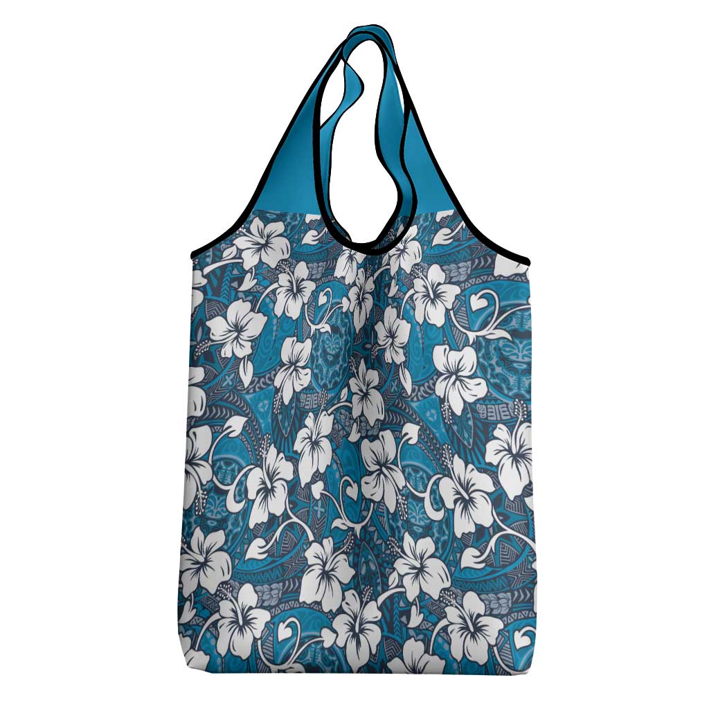 Karakarawa Bula Fiji Grocery Bag Fijian Tapa Seamless Hibiscus - Polynesian Pride