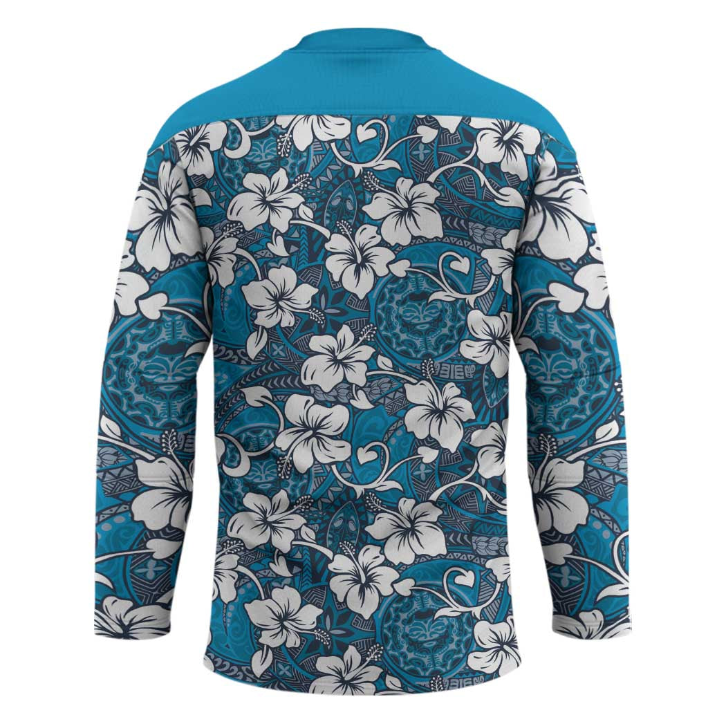 Karakarawa Bula Fiji Hockey Jersey Fijian Tapa Seamless Hibiscus LT14 - Polynesian Pride