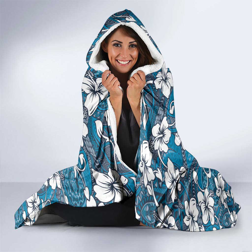 Karakarawa Bula Fiji Hooded Blanket Fijian Tapa Seamless Hibiscus LT14 - Polynesian Pride