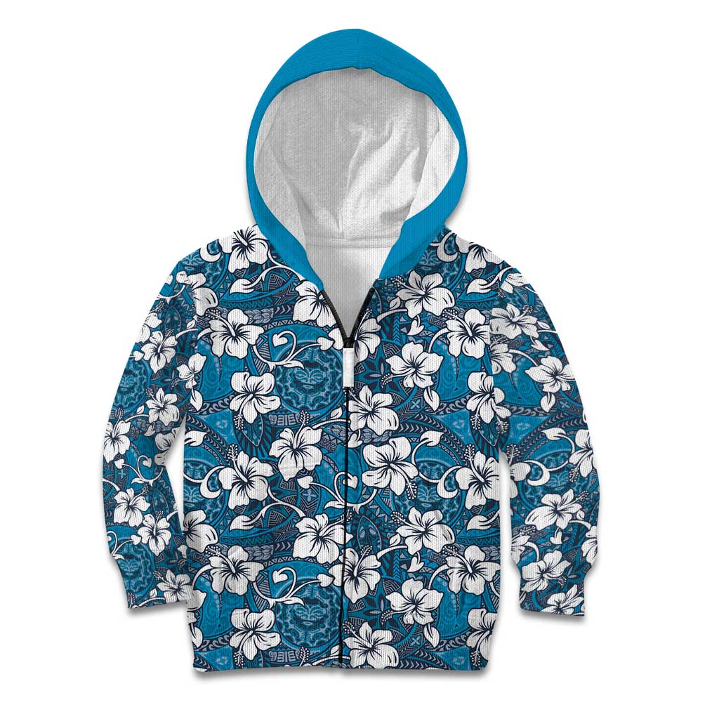 Karakarawa Bula Fiji Kid Hoodie Fijian Tapa Seamless Hibiscus - Polynesian Pride