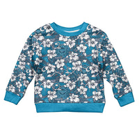 Karakarawa Bula Fiji Kid Ugly Christmas Sweater Fijian Tapa Seamless Hibiscus LT14 Kid Blue - Polynesian Pride
