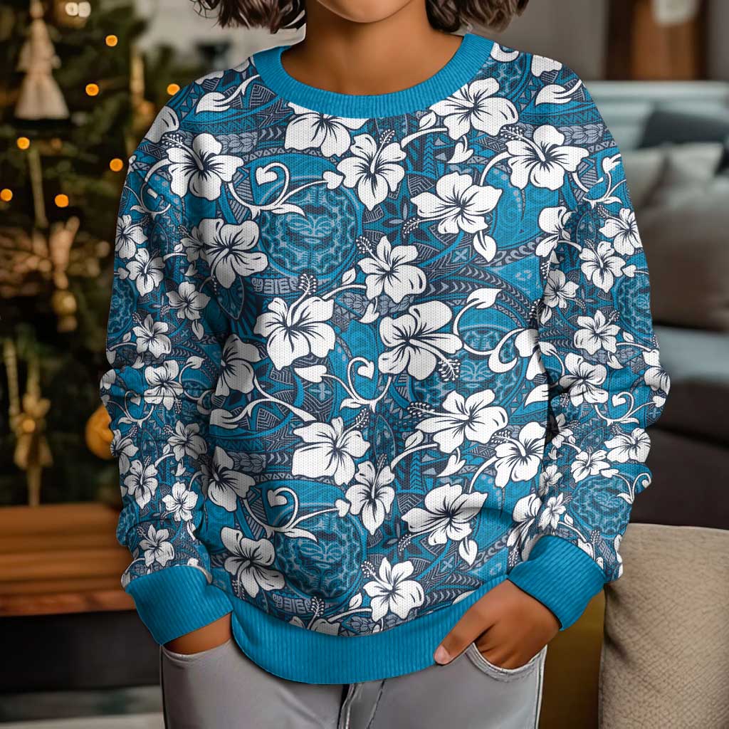 Karakarawa Bula Fiji Kid Ugly Christmas Sweater Fijian Tapa Seamless Hibiscus LT14 - Polynesian Pride