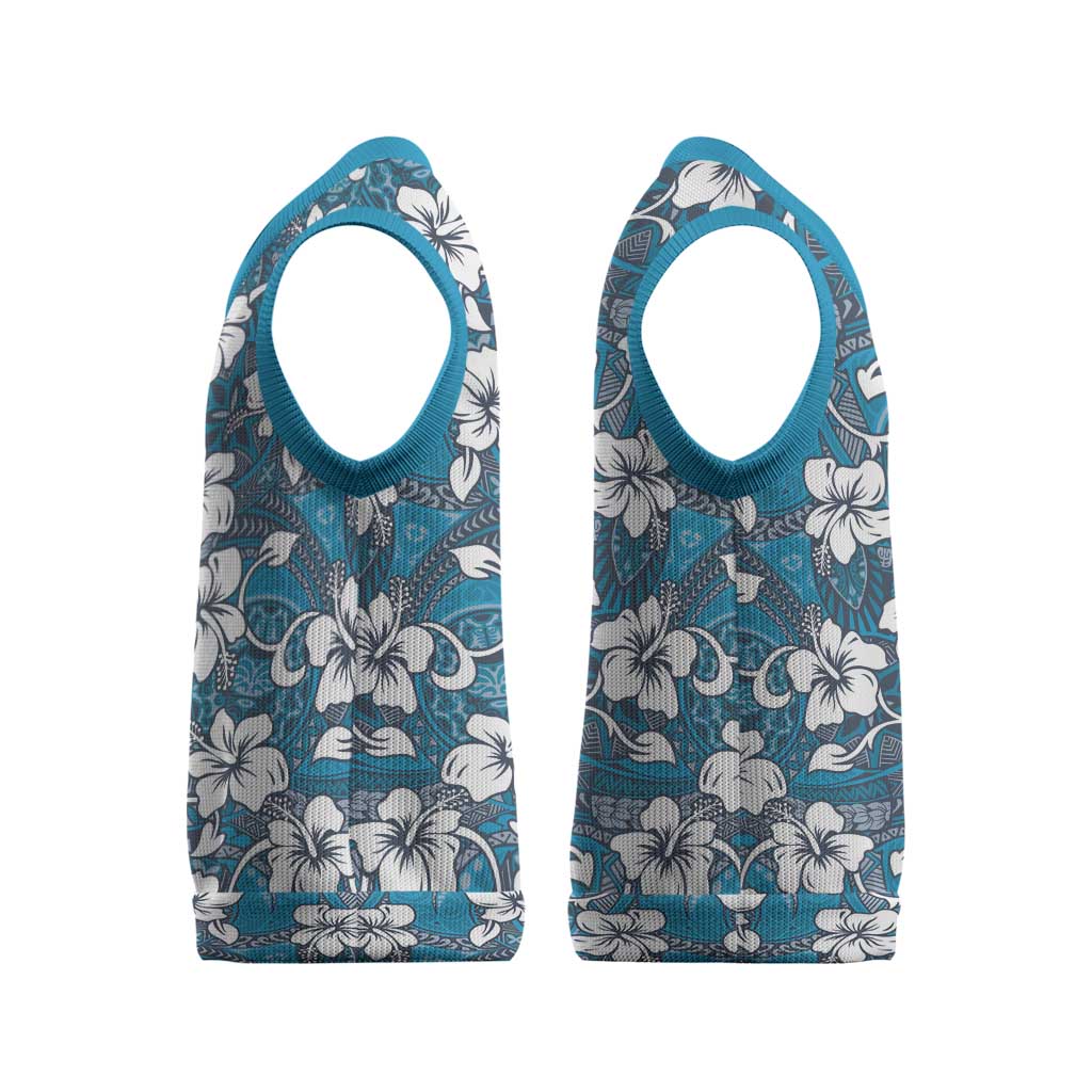 Karakarawa Bula Fiji Christmas Knitted V-Neck Vest Fijian Tapa Seamless Hibiscus LT14 - Polynesian Pride